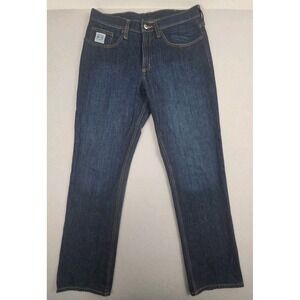 Cinch Mens 34x32 Dark Wash Blue Denim Jeans Straight Leg Western Tagged 33